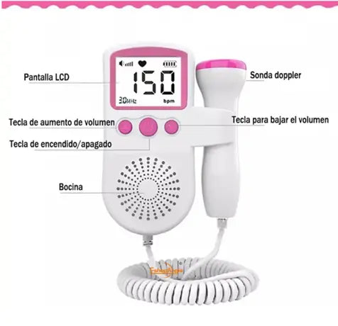 Doppler Fetal de Bebe Monitor de Latidos