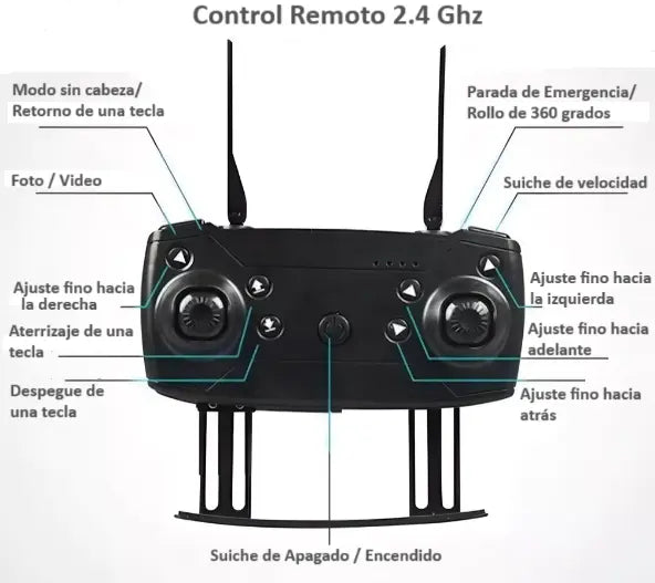Dron 998 Pro con cámara + 2 Baterías